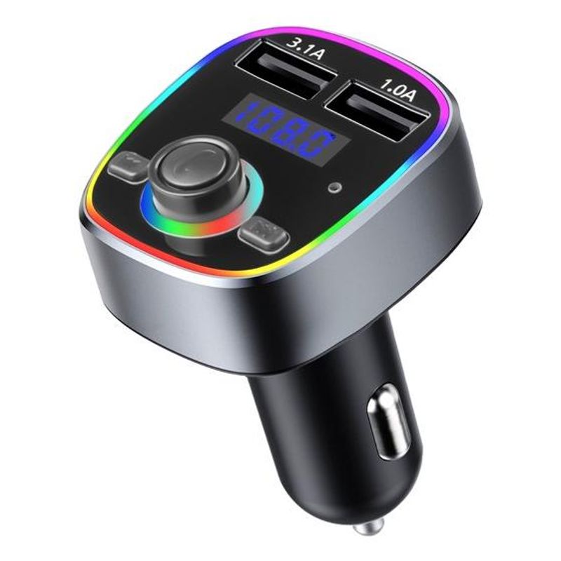 GENERICO - Transmisor FM Bluetooth con USB y reproductor MP3 para coche