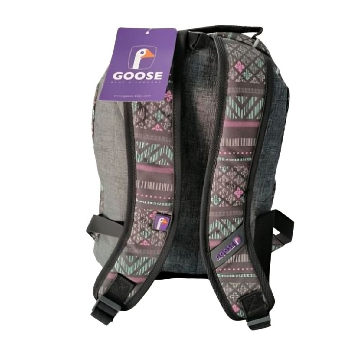 OEM - MOCHILA GOOSE MALAWI ETNICO GRIS MENTA ROSA
