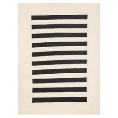 BAZHARS - Alfombra 140X200 cm Kilim Pau Gall 12 Black And White