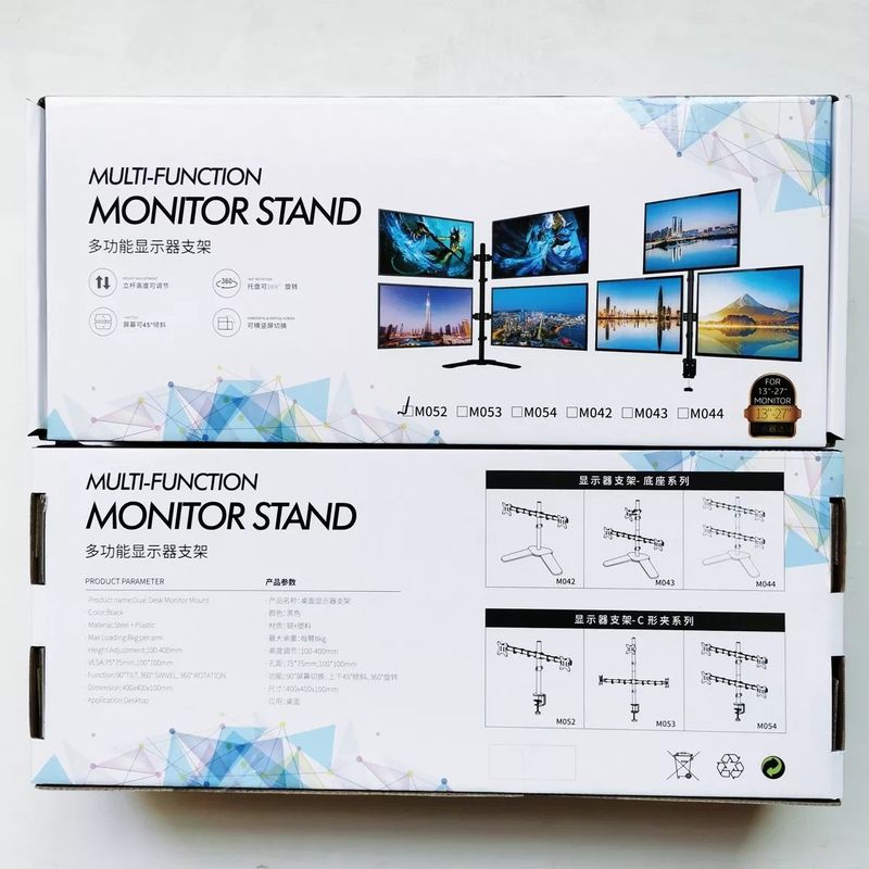 DM - SOPORTE DE DOBLE MONITOR M052 CLIP DE MESA GIRATORIA