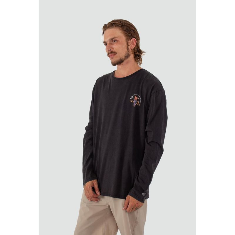 KAYA UNITE - Polera Hombre Manga Larga Puesco Negra