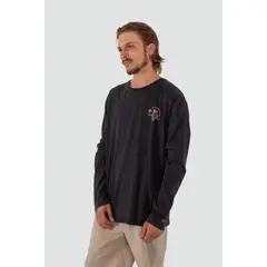 KAYA UNITE - Polera Hombre Manga Larga Puesco Negra