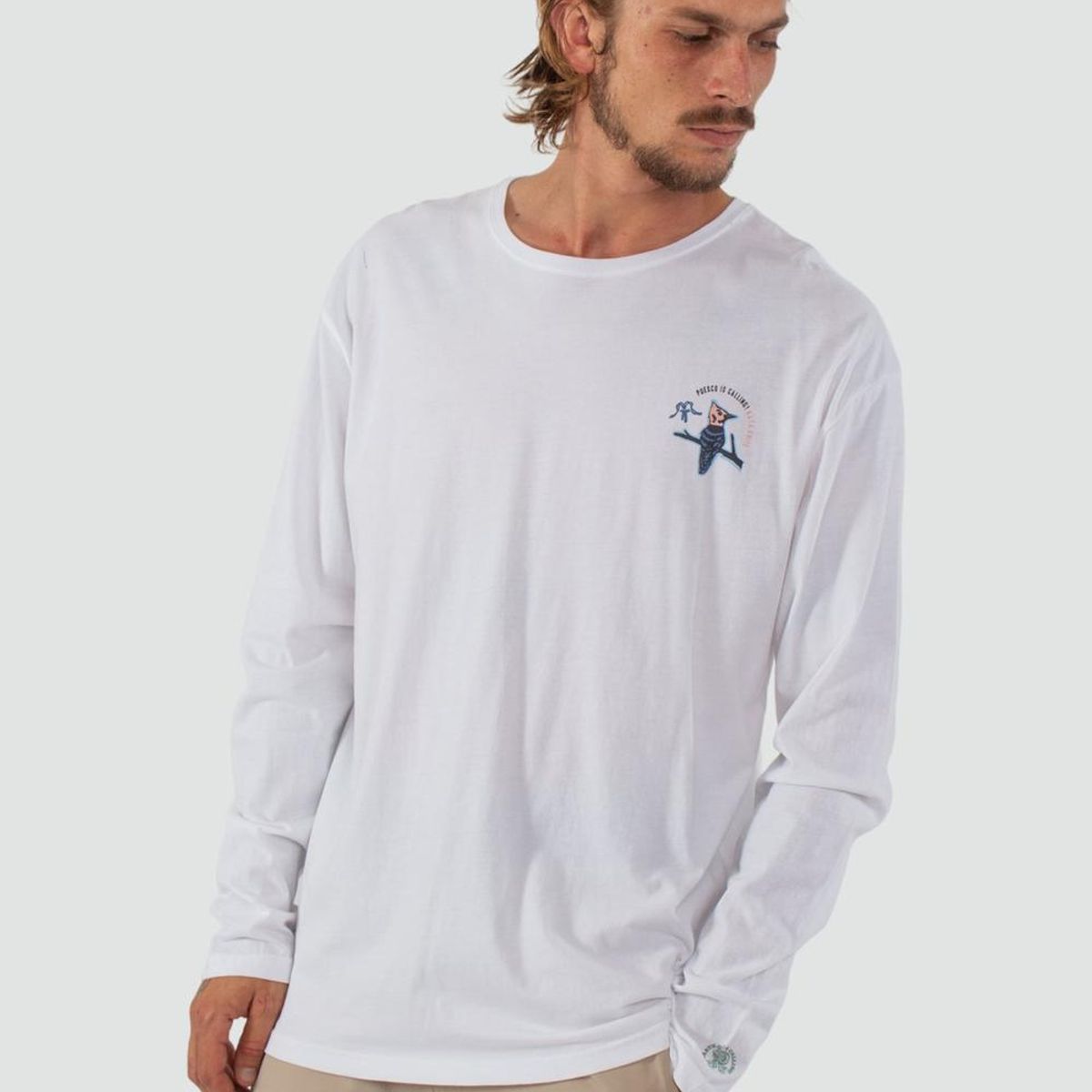 KAYA UNITE - Polera Hombre Manga Larga Puesco Blanca