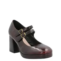 AZALEIA - Zapato Mary Jane Rangers Mujer Burdeo