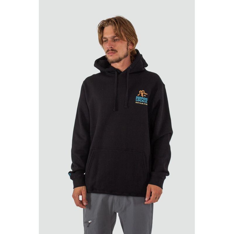 KAYA UNITE - Polerón Hombre Hoodie Locals Humedal Negro