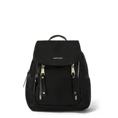 AMPHORA - Mochila Con Tapa Mediana Crofia Negro
