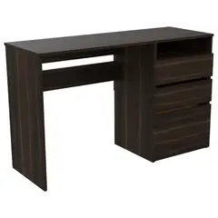 FMFURNITURE - Escritorio 3 Cajones Café Oscuro 75x120.5x42.1 cm