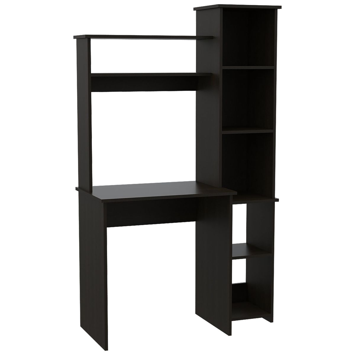 FMFURNITURE - Escritorio Biblioteca - Negro 162.5x98.5x45.3 cm
