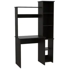 FMFURNITURE - Escritorio Biblioteca - Negro 162.5x98.5x45.3 cm