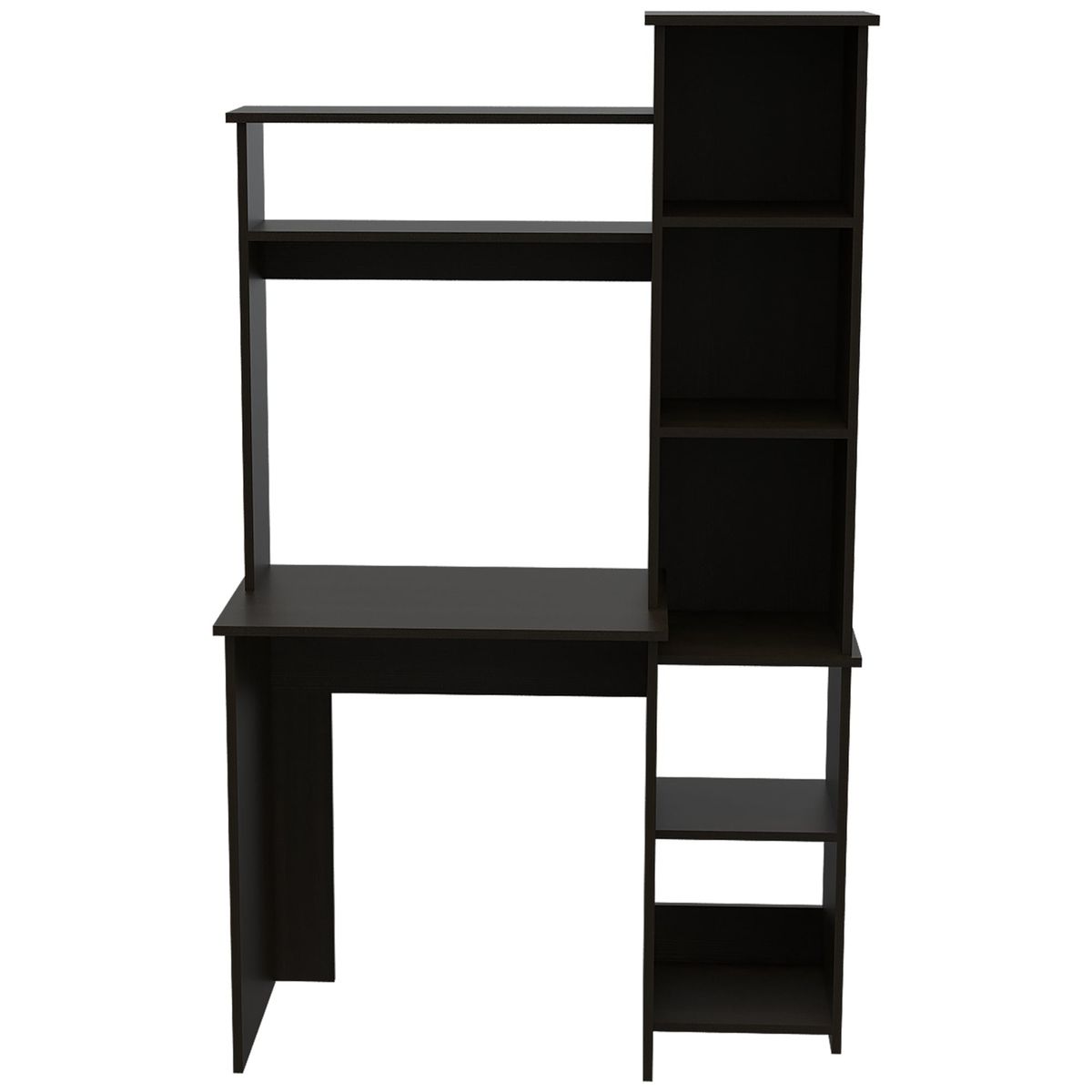 FMFURNITURE - Escritorio Biblioteca - Negro 162.5x98.5x45.3 cm