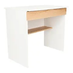 FMFURNITURE - Escritorio 1 Cajon Blanco y Café Claro 73x80x49.8 cm