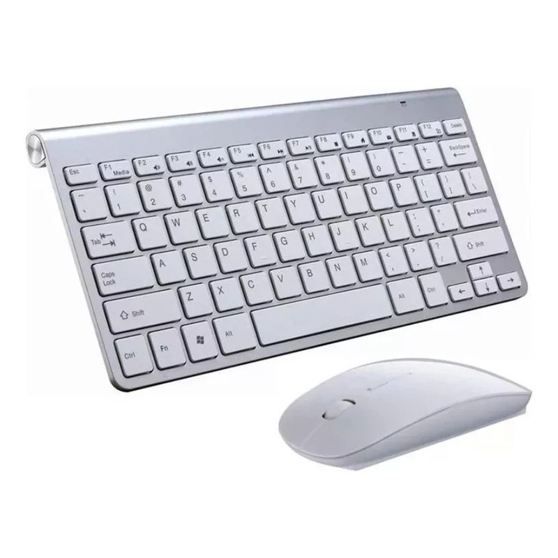 WEIBO - Kit De Teclado Y Ratón Inalámbricos 2,4 Ghz Blanco
