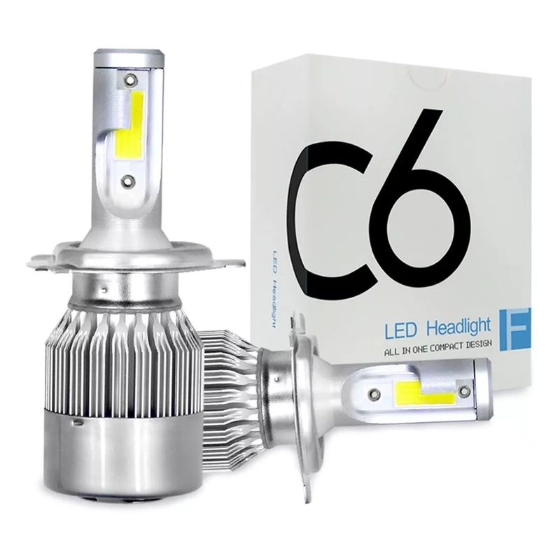 GENERICO - Kit Turbo Luces Ampolletas Led Blanca H4 Focos C6 36W