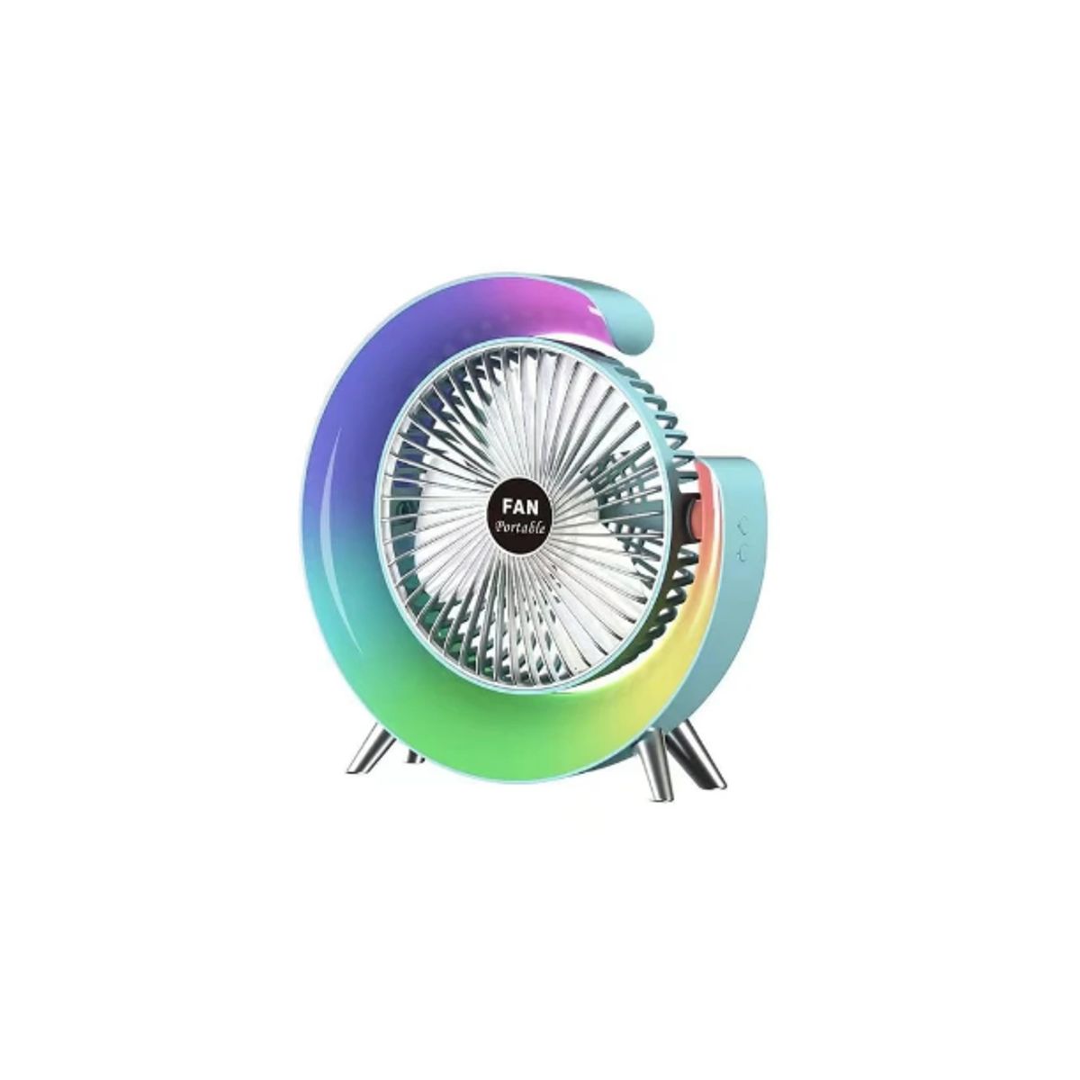GENERICO - VENTILADOR CON LAMPARA PORTATIL LUZ LED