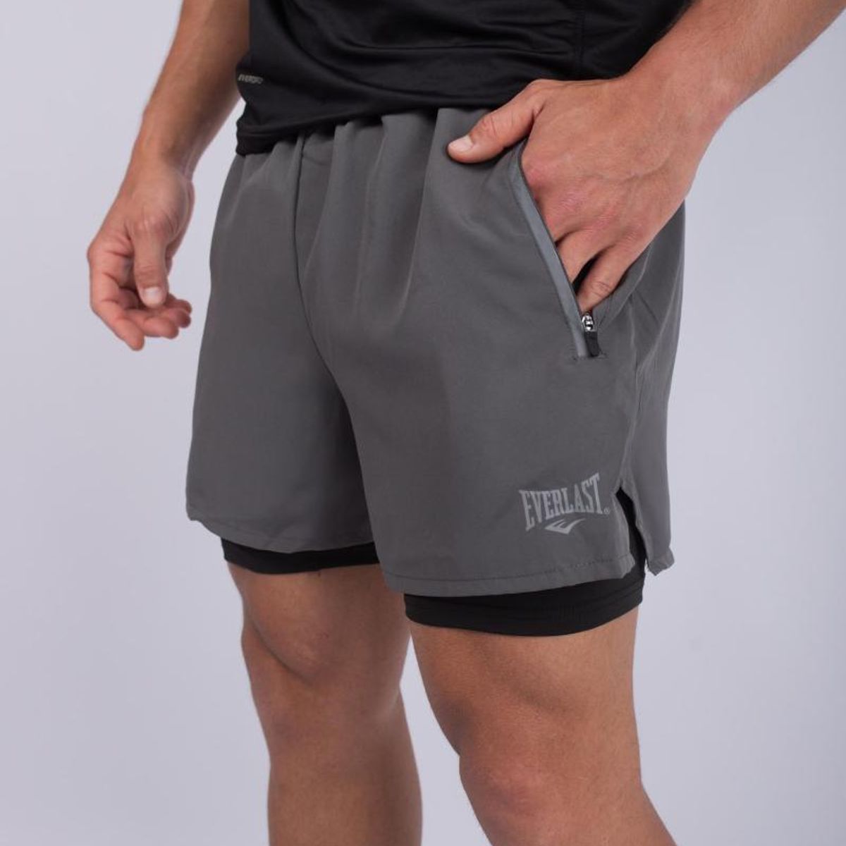 EVERLAST - SHORT MANILA CON CALZA EVERLAST HOMBRE - Plateado