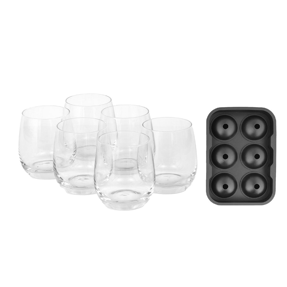 SIMPLIT - Pack 6 Vasos Redondos Virginia + Cubeta Hielos Redondos