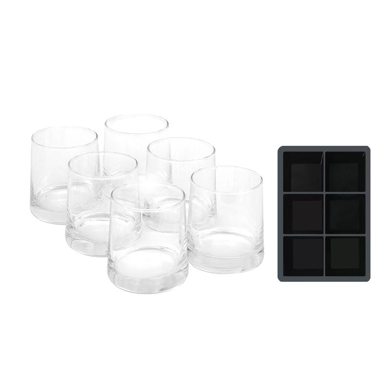 SIMPLIT - Pack 6 Vasos Whisky Kentucky + Cubeta Hielos Grandes
