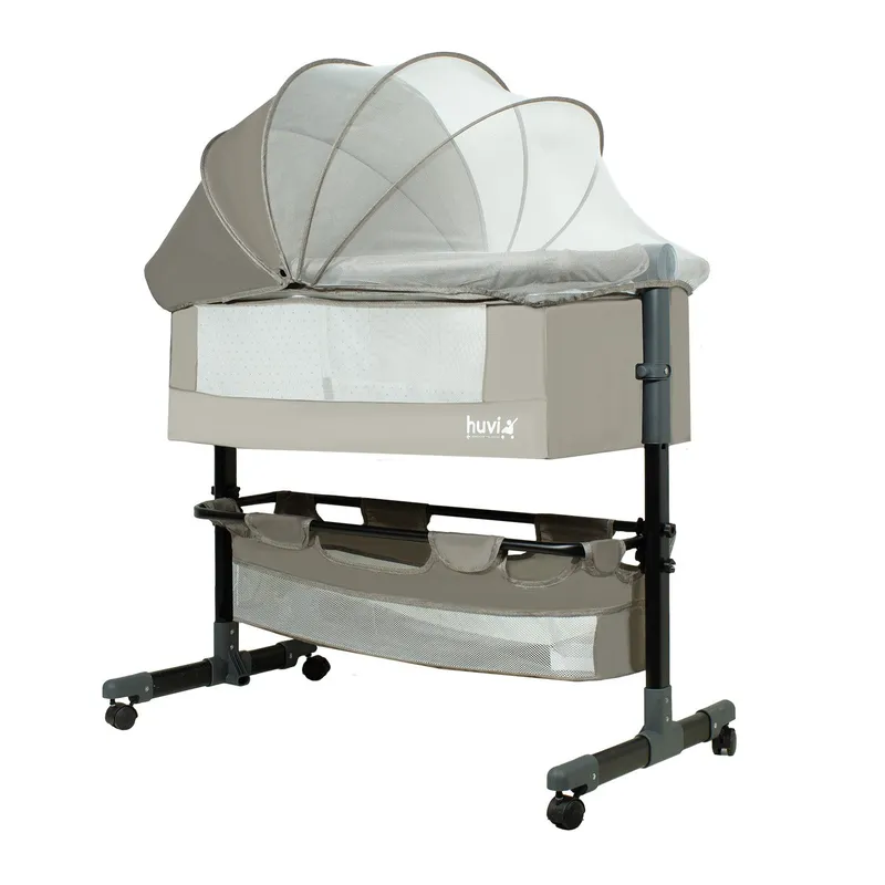BEBESIT - Cuna Colecho Cozy con Colchón Mosquitero Canasto Beige Huvi
