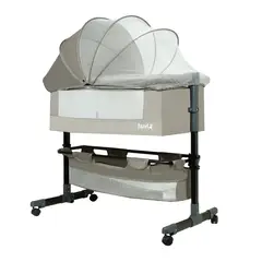 BEBESIT - Cuna Colecho Cozy con Colchón Mosquitero Canasto Beige Huvi