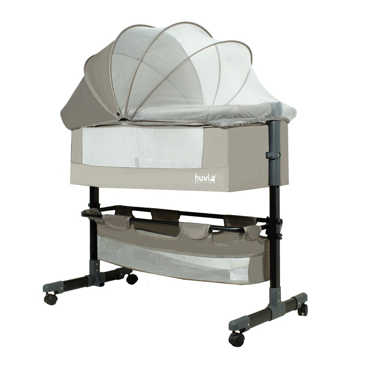 BEBESIT - Cuna Colecho Cozy con Colchón Mosquitero Canasto Beige Huvi