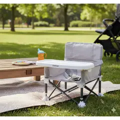 BEBESIT - Silla de Comer Plegable Camping XT01 Gris