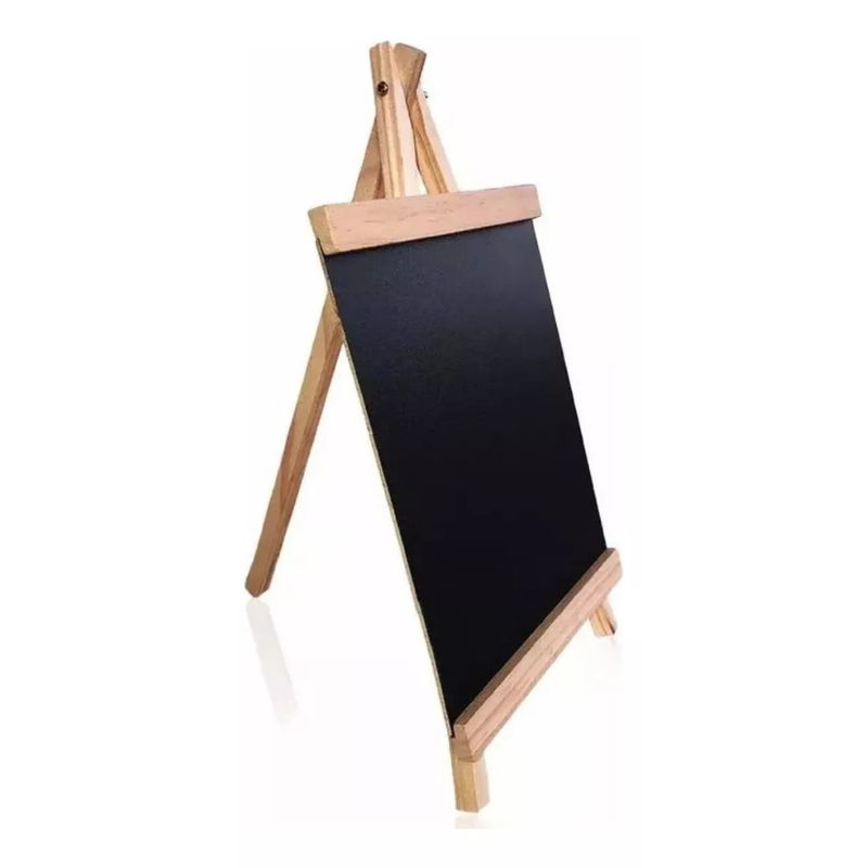 MOTARRO - Pizarra Negra + Atril Madera Caballete Pizarra Tiza 25x48cm