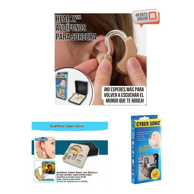 GENERICO - Audífonos Ortopédicos Pack de 3 con Sonido Amplificado