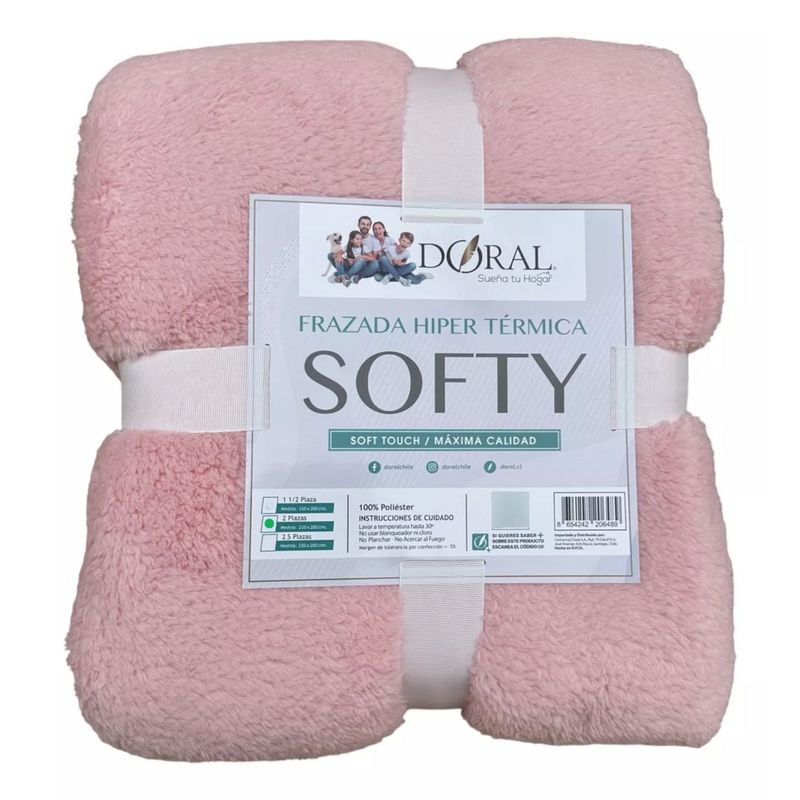 DORAL - Frazada Softy Lisa 2 Plazas Colores Claros - SC