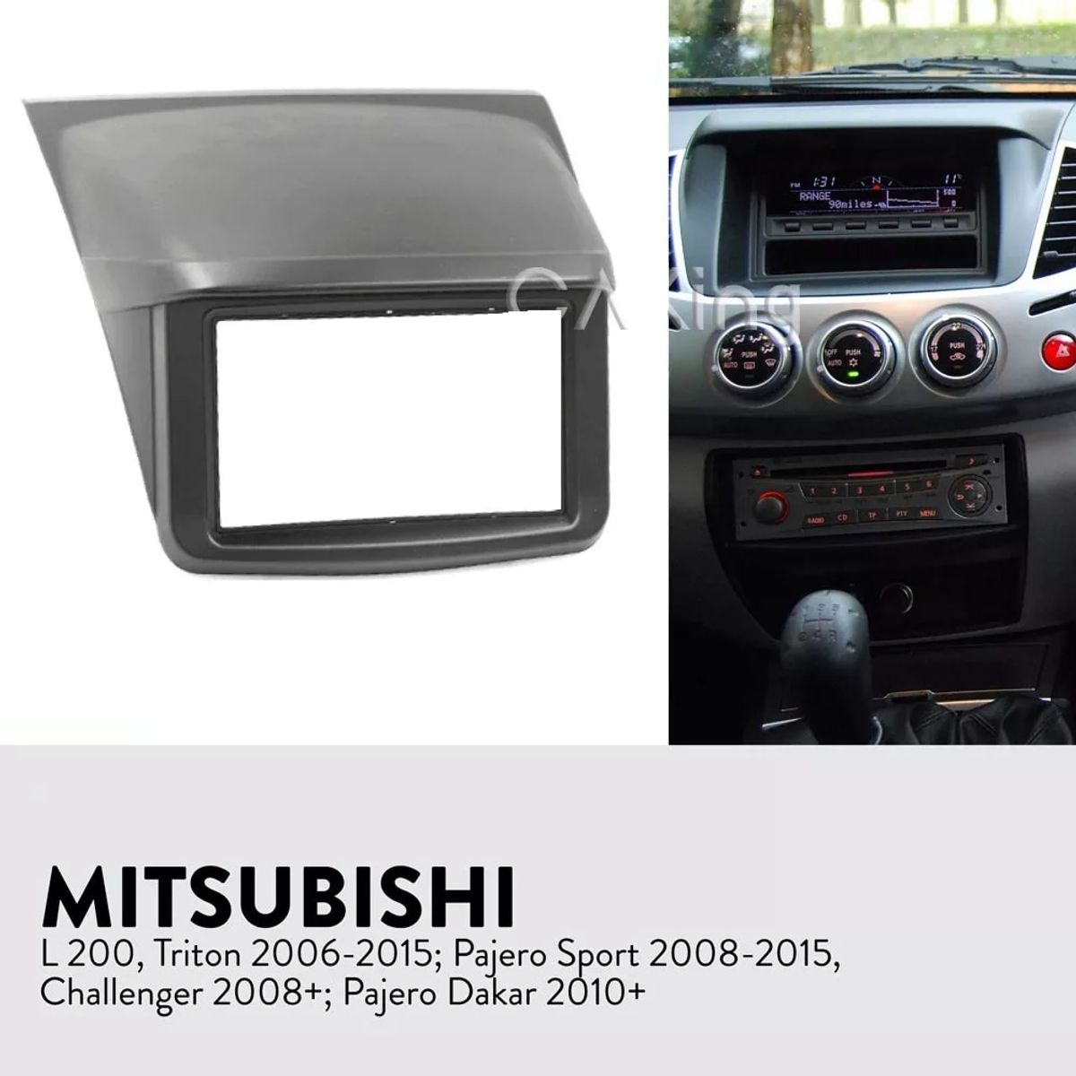 GENERICO - Bisel Radio Pantalla Mitsubishi L200 2007 - 2015 9pul Karvas