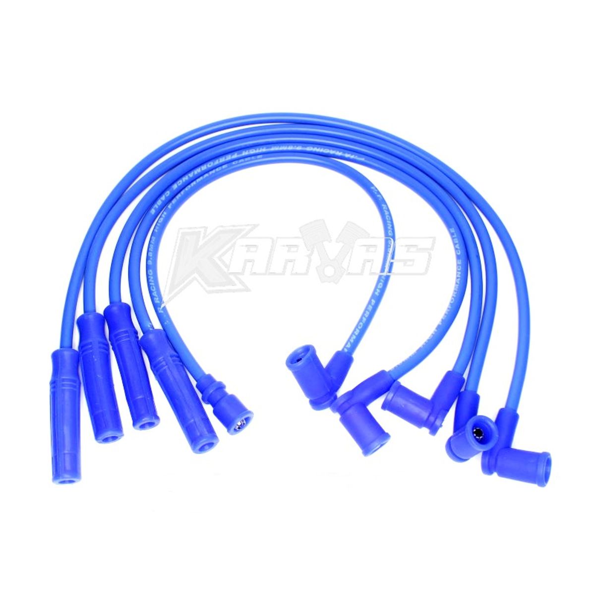 GENERICO - Cables De Bujias Auto 98mm AZUL Tuning Competición Karvas