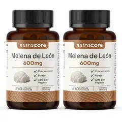 NUTRACORE - Melena De León 600mg - Pack 2 X 60 Cápsulas Vegetales -