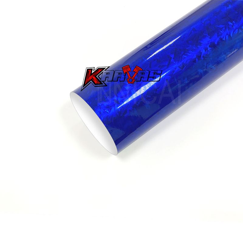GENERICO - Papel Vinilo Fibra Carbono Forjado AZUL Auto Adhesivo Karvas