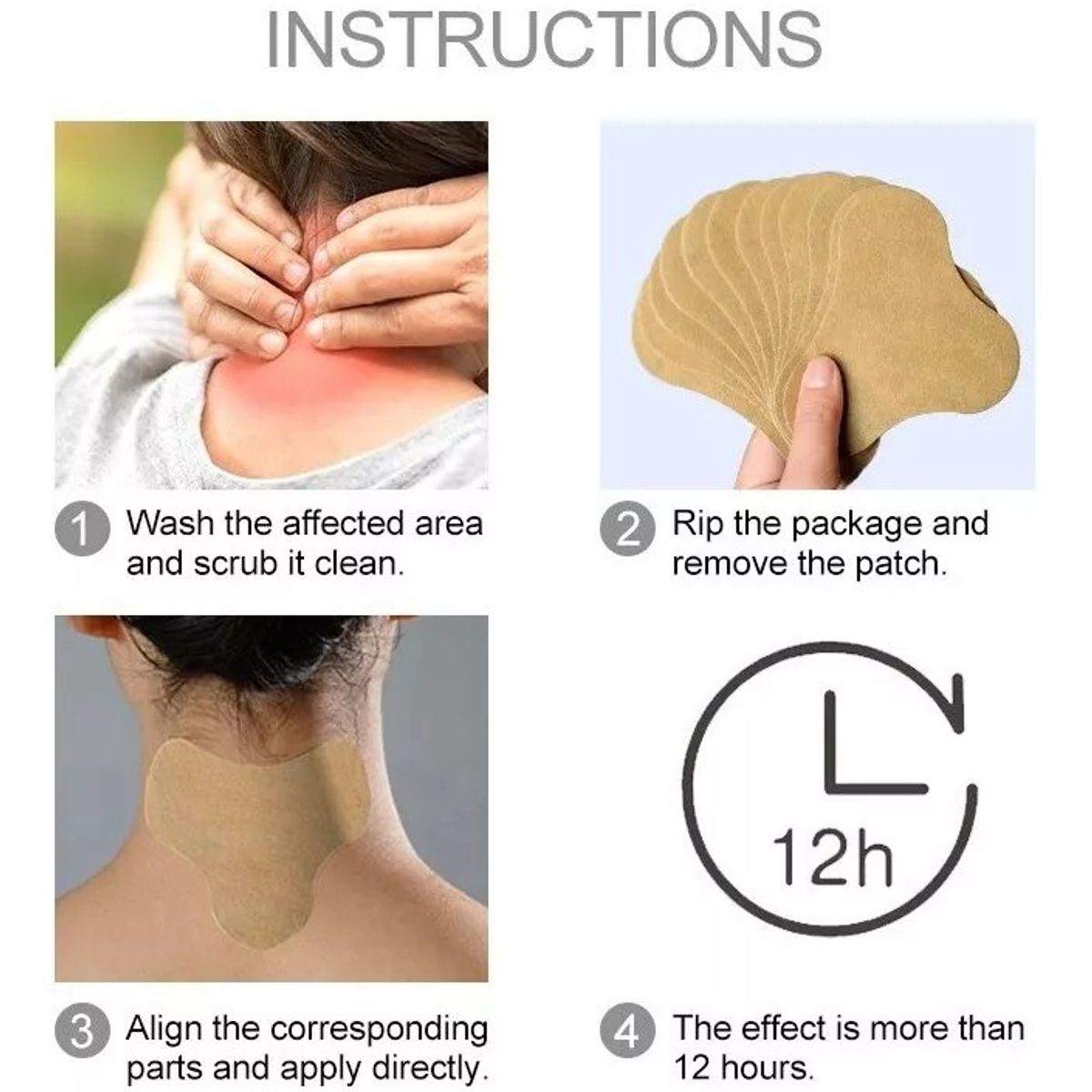 GENERICO - 10 Parches Calmar Eliminar Dolor Cuello Hombro Y Cervical