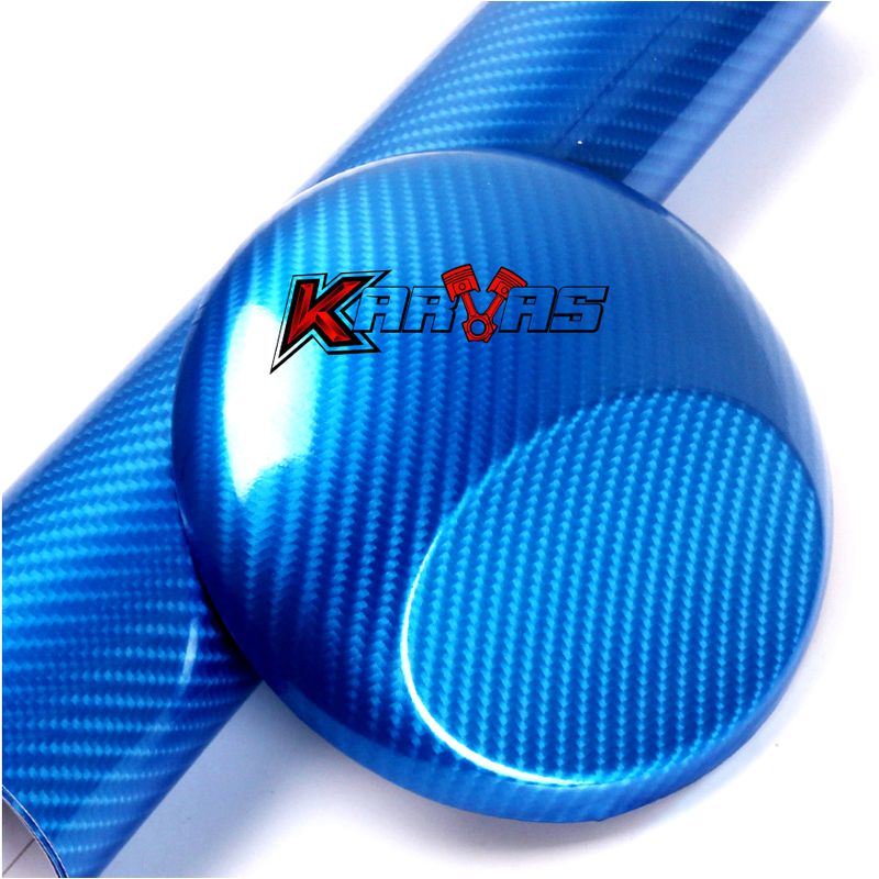 GENERICO - Papel Vinilo Fibra De Carbono 5d AZUL Universal Auto Karvas