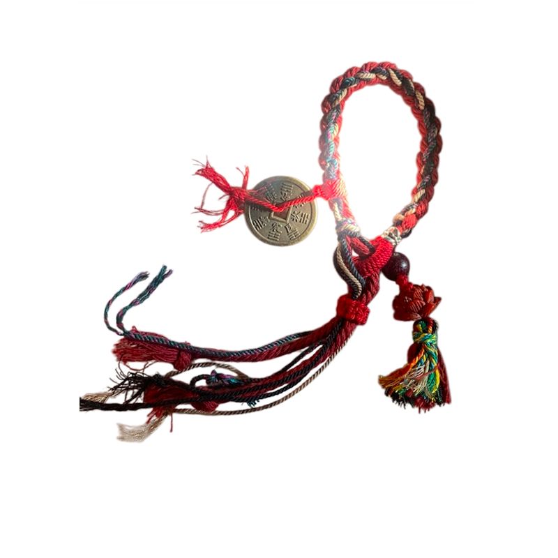 TAROT CHURRUCA OFICIAL - Pulsera Tradicional China con Amuleto de Moneda de la Fortuna