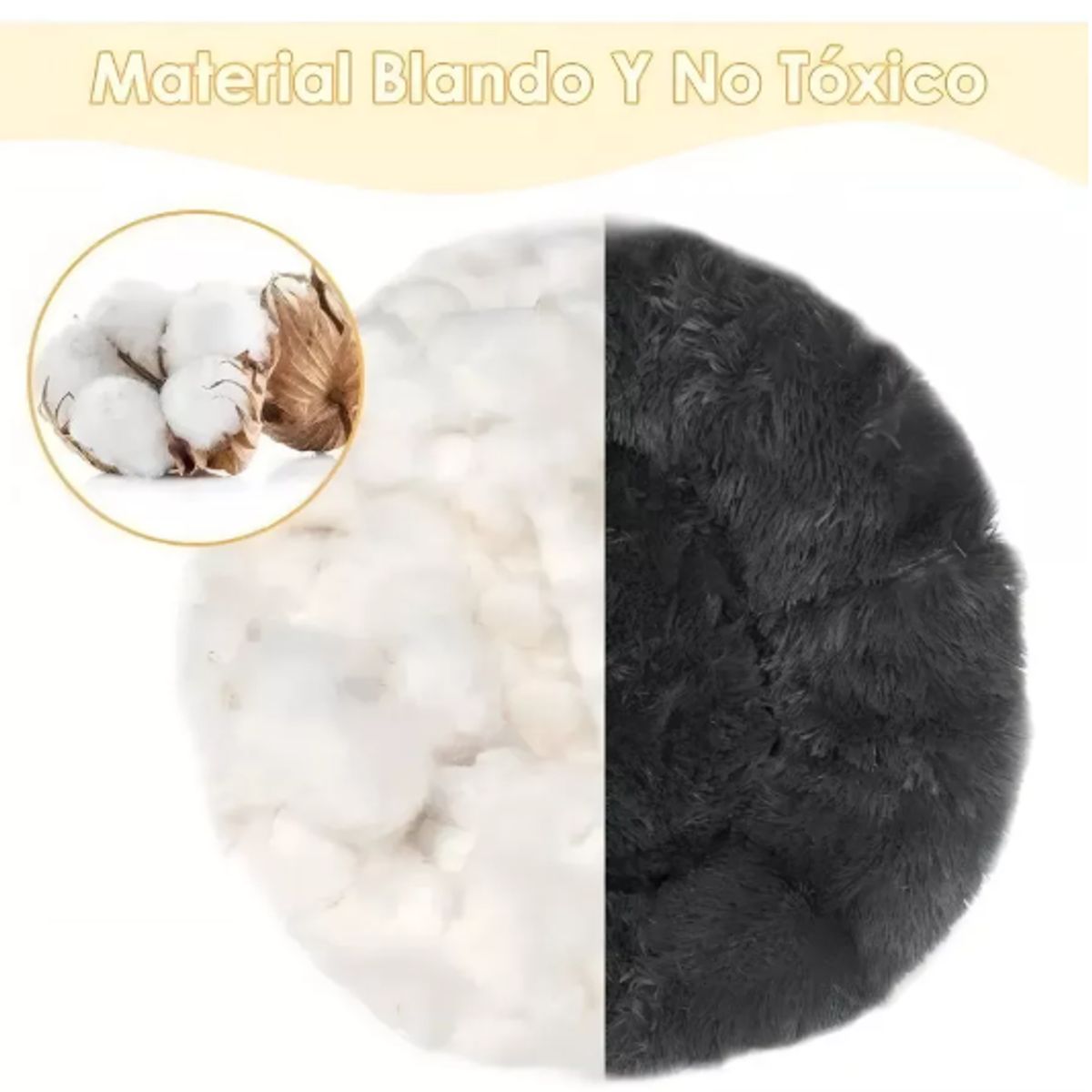 GENERICO - Cama Para Perro Pequeño Con Felpa Antiestrés Color Negro