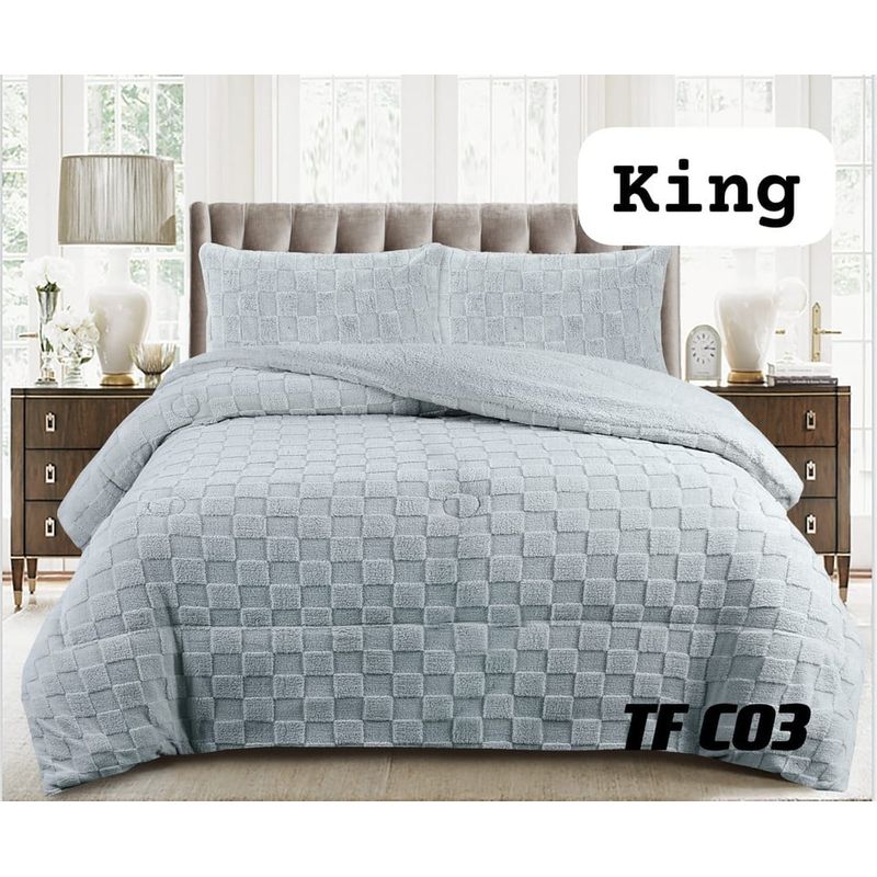 ANGELES DEL HOGAR - COBERTOR TEXTTURIZADO CON CHIPORRO KING GRIS