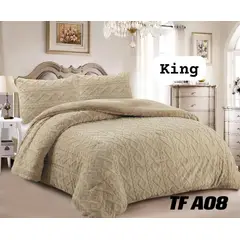 ANGELES DEL HOGAR - COBERTOR TEXTTURIZADO CON CHIPORRO KING BEIGE