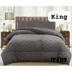 ANGELES DEL HOGAR - COBERTOR TEXTTURIZADO CON CHIPORRO KING GRIS