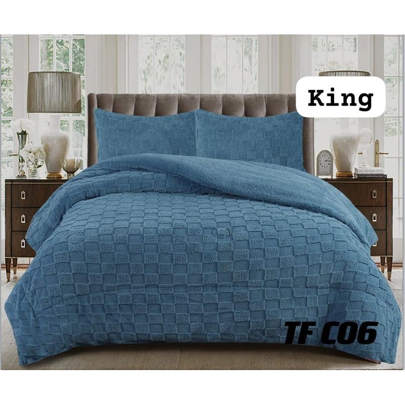 ANGELES DEL HOGAR - COBERTOR TEXTTURIZADO CON CHIPORRO KING AZUL