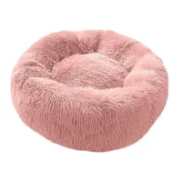 Cama Para Perro Pequeño Con Felpa Antiestrés Color Rosa