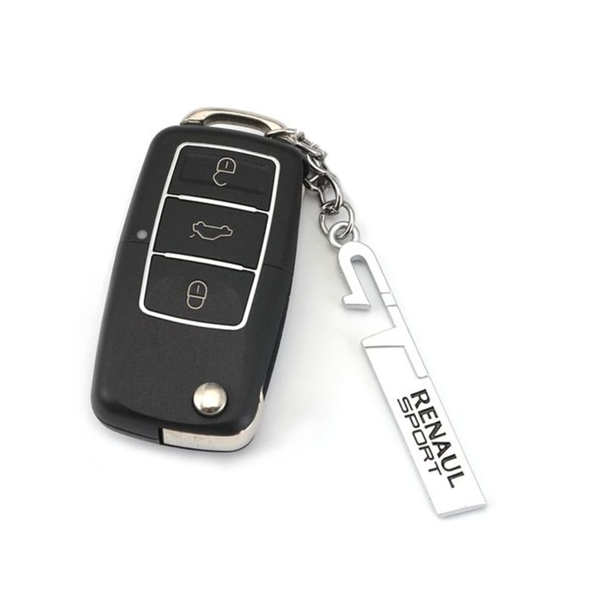 GENERICO - Llavero Metalico doble Caras RENAULT Cromo Auto Karvas