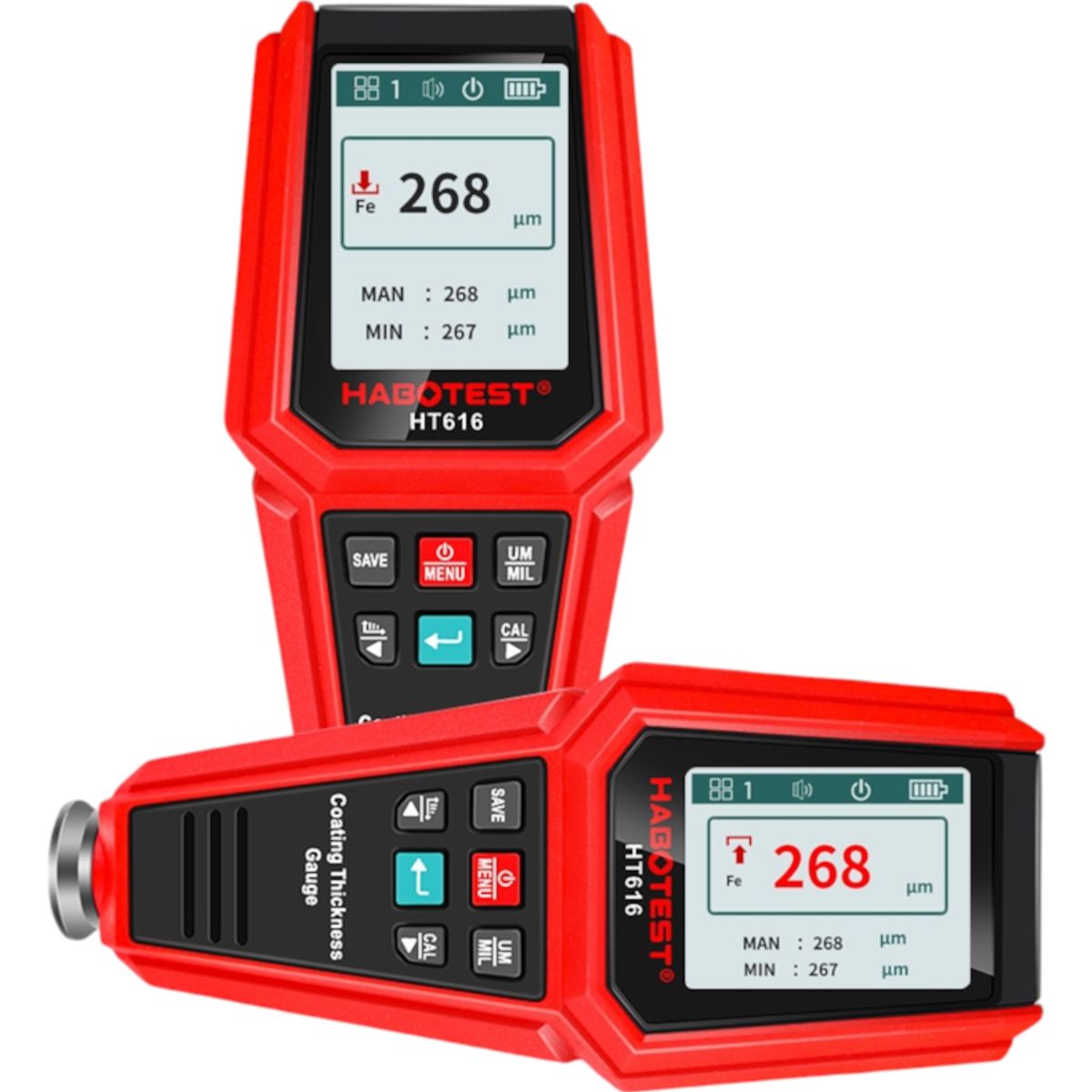 GENERICO - Medidor De Espesor De Pintura Habotest Ht616 Recargable