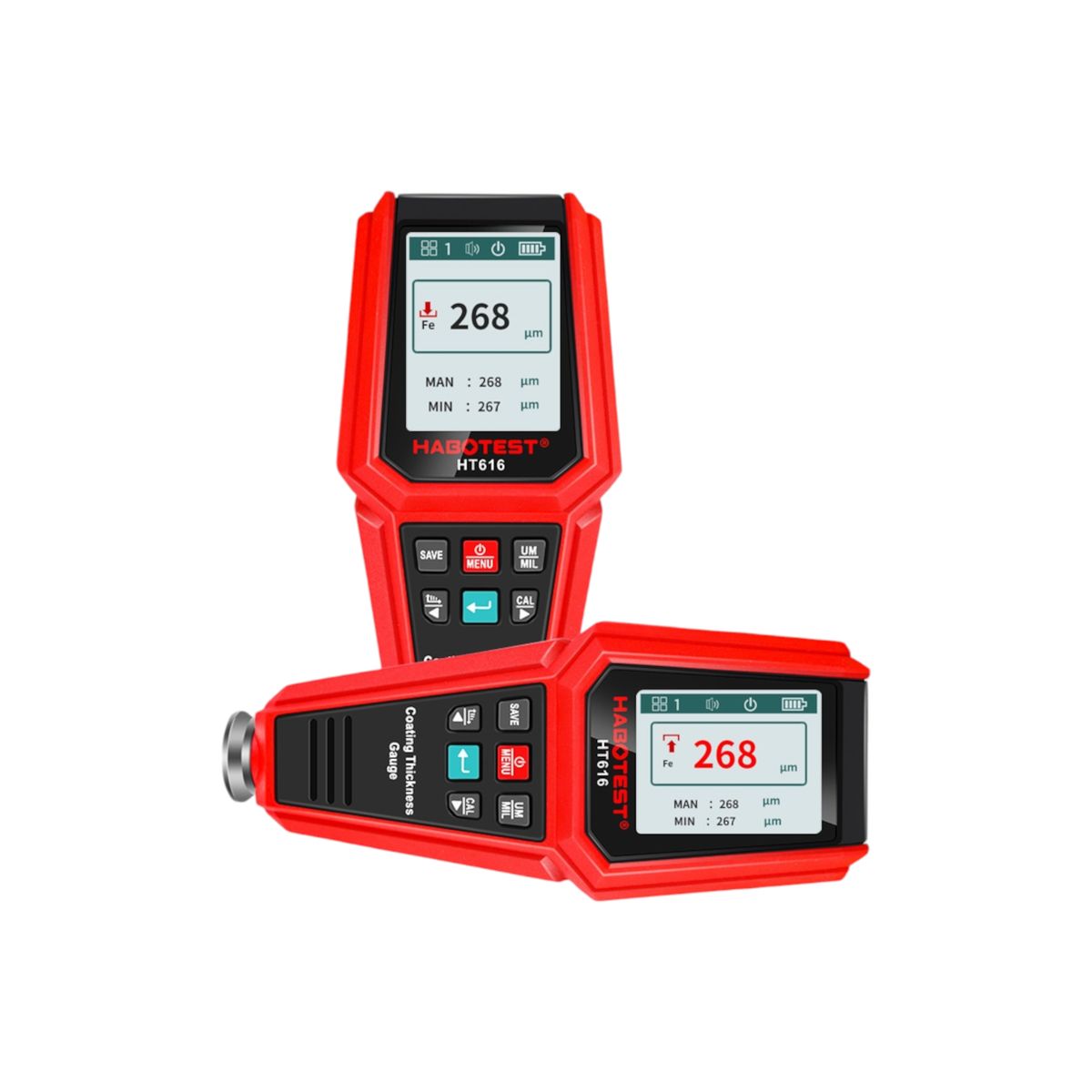 GENERICO - Medidor De Espesor De Pintura Habotest Ht616 Recargable