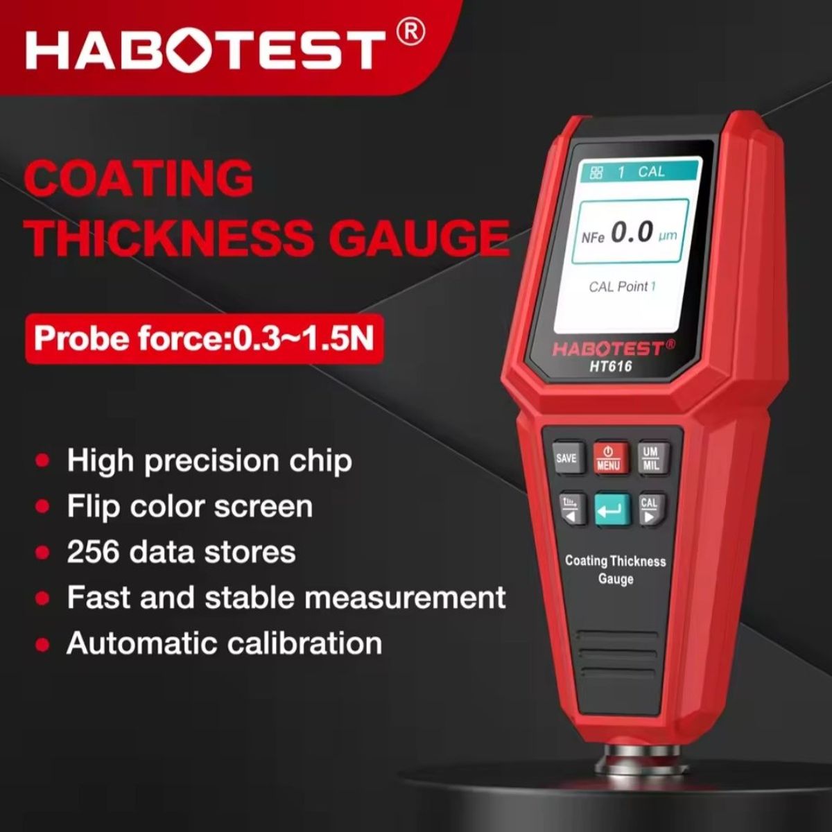 GENERICO - Medidor De Espesor De Pintura Habotest Ht616 Recargable