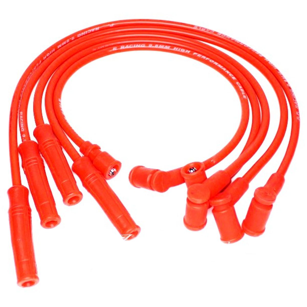 GENERICO - Cables De Bujias Auto 98mm ROJO Tuning Competición Karvas
