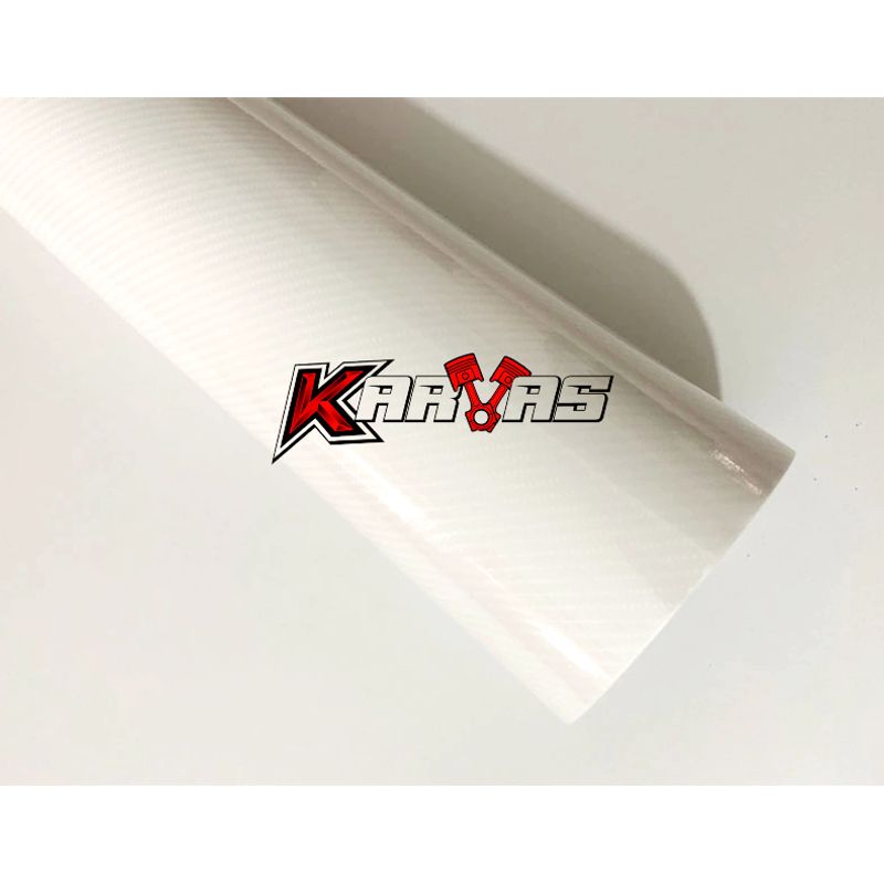 GENERICO - Papel Vinilo Fibra Carbono 5d BLANCO Universal Auto Karvas