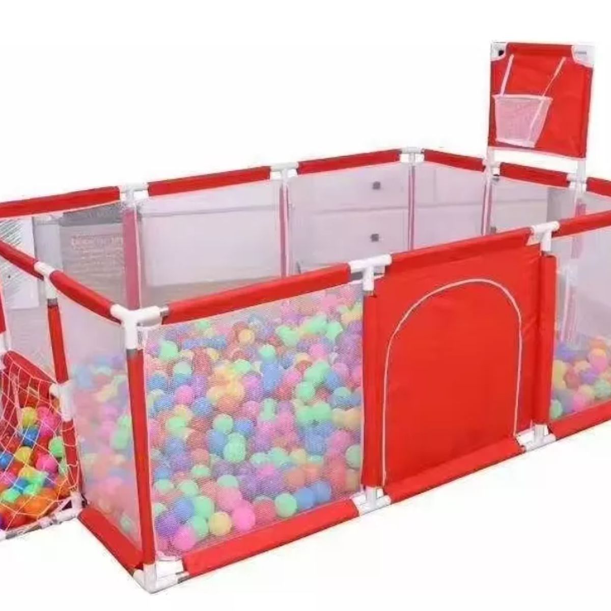 GENERICO - Corral Seguridad Bebes Con Aro Y Portería 180cm + 30 Pelotas