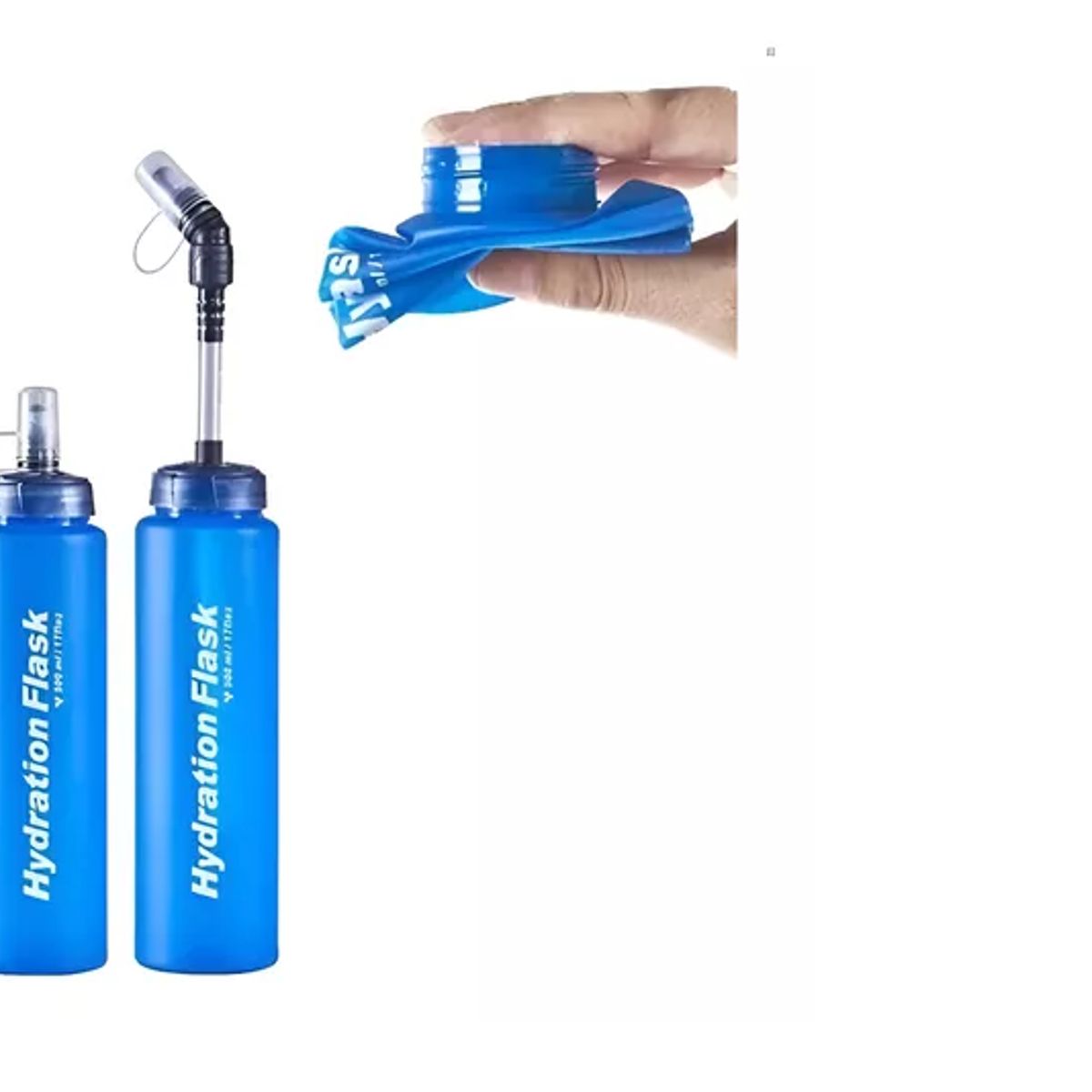 GENERICO - Set De 2 Botellas Soft Flask + Bombilla De Succión Ajustable