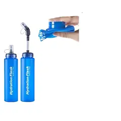 GENERICO - Set De 2 Botellas Soft Flask + Bombilla De Succión Ajustable